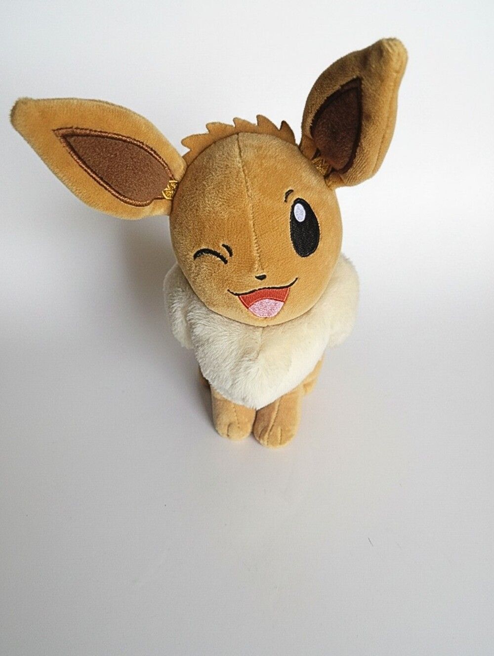 Pokemon Eevee Plush Toy - Light Brown with Cream Collar